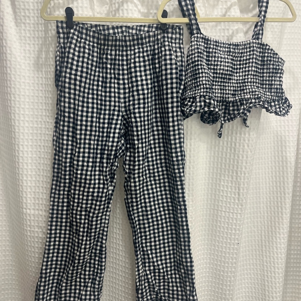 Black and White Gingham Women's Jumpsuit